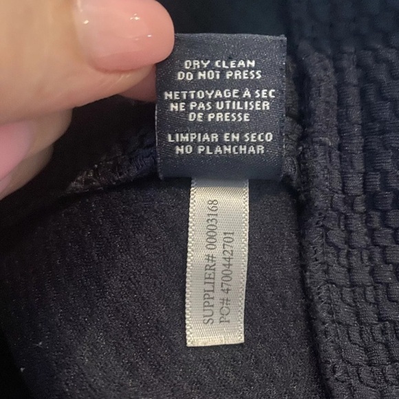 American Living Ralph Lauren Navy Blue Textured Sheath Dress Womens 12 (942) - Picture 6 of 6